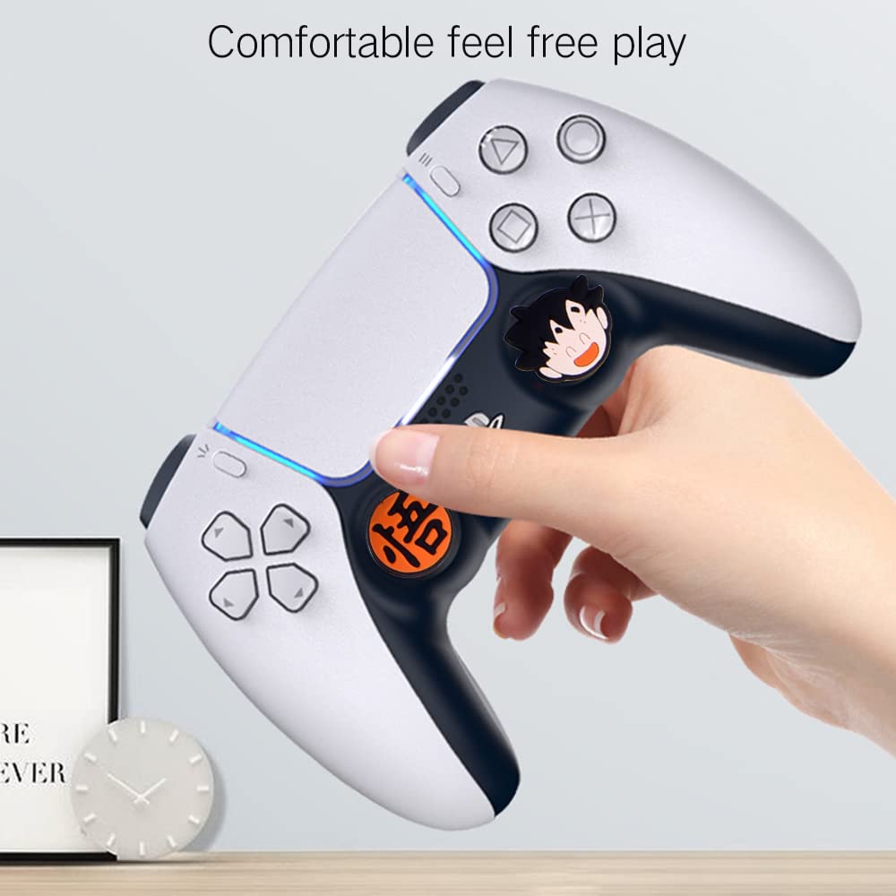 PERFECTSIGHT Cute Thumb Grip Caps for PS5, PS4, Xbox Series X/S, Xbox One, Switch PRO Controller - 4PCS Soft Skin Rubber 3D Analog Thumbsticks Grips Joystick Cover Set (Kawaii Design, Kids Friendly) - Enhance Gaming Comfort & Control for Long Play Sessions