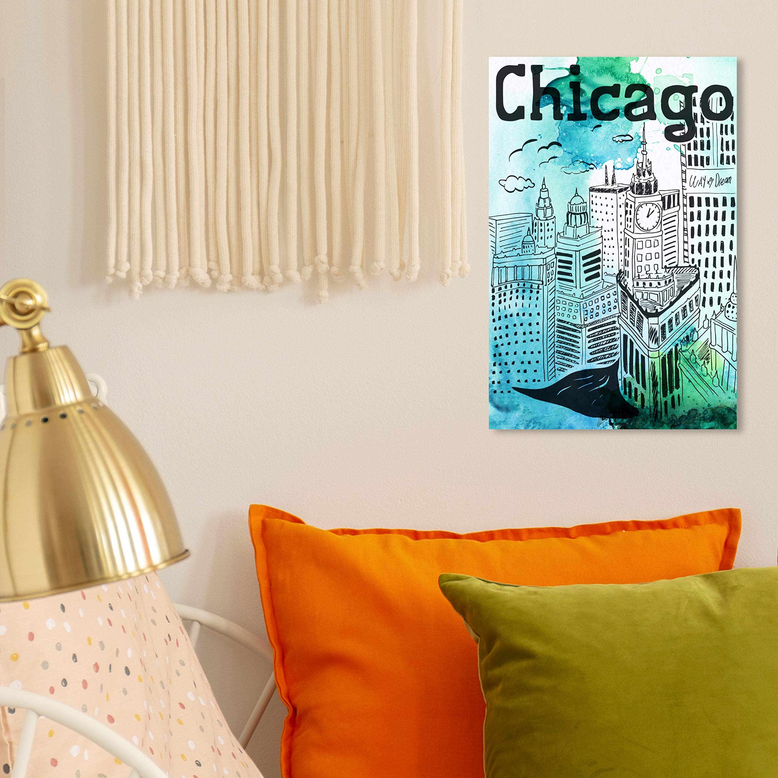 Oliver Gal Artist Co. Chicago Skyline Wall Art Canvas Print - 10