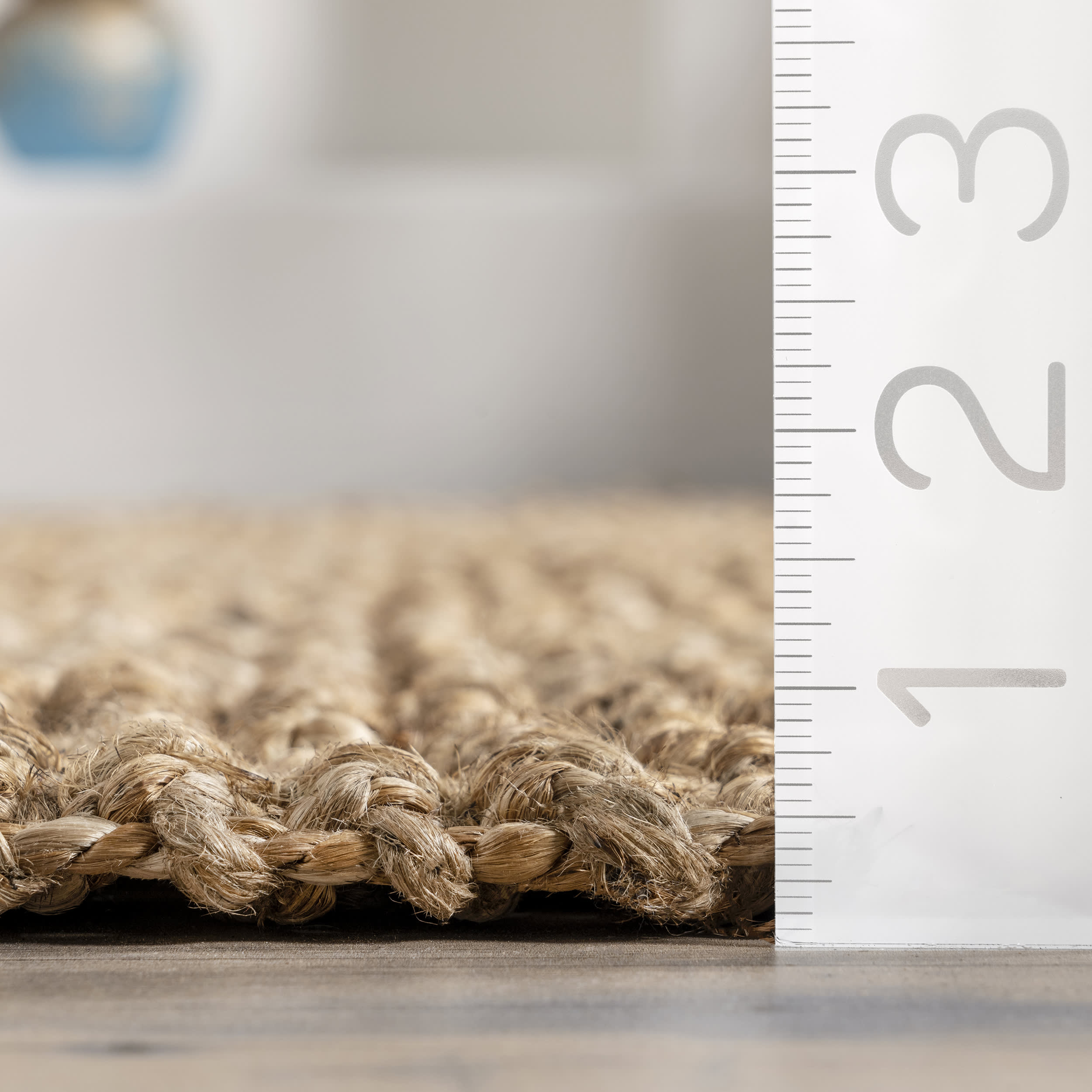 Hand Woven Jute with Wool Fringe Rug - Natural Fiber Bohemian Area Rug for Living Room, Bedroom & Nursery | Eco-Friendly Home Decor