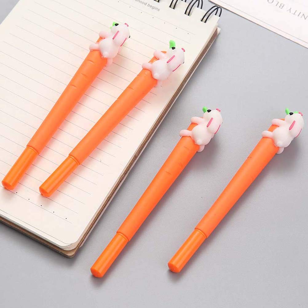 BinaryABC Carrot Bunny Rabbit Gel Ink Pens - 5Pcs Set, Cute Easter Gifts & Party Decorations for Kids, Office, School Supplies, and Spring Festival Celebrations