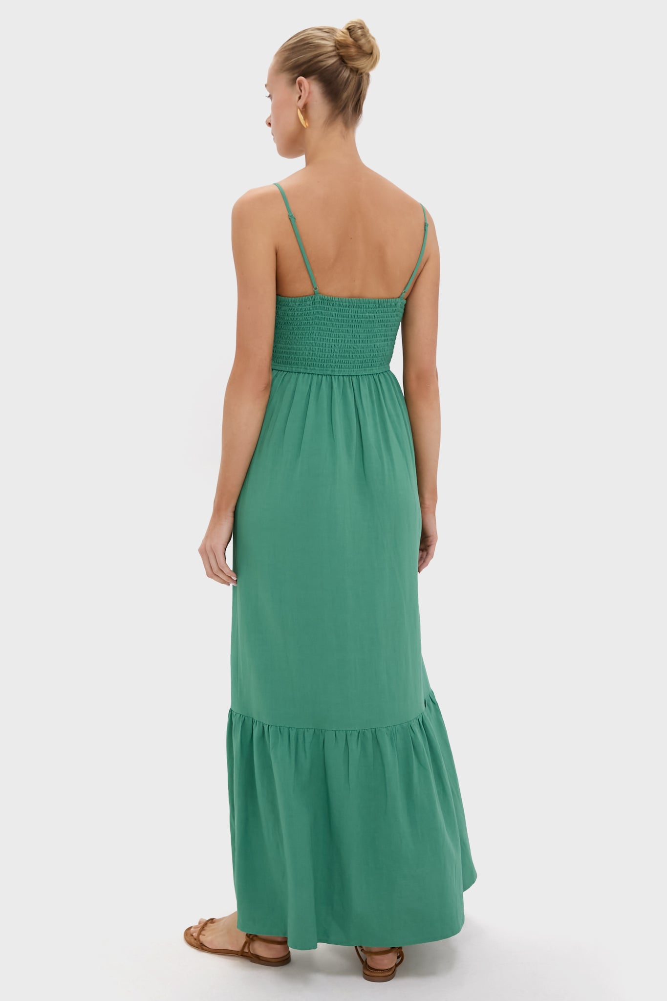 Botanical Green Winslet Maxi Dress - Flowy Summer Dress for Women, Boho Chic Floral Print, Beach Wedding & Vacation Outfit