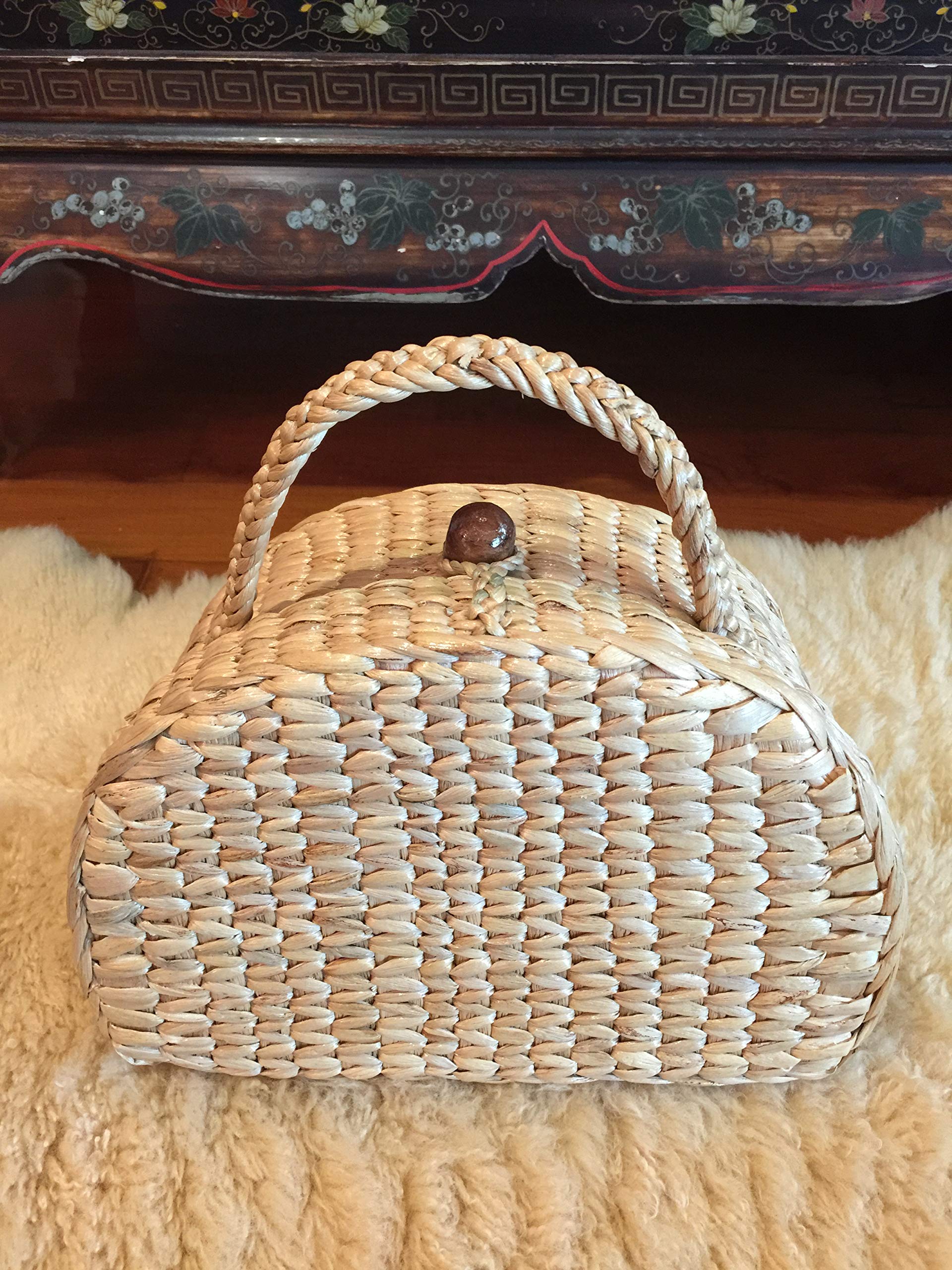 Natural Straw Tote Bag for Women - Woven Beach Bag, Picnic Basket Purse & Summer Shoulder Bag | Perfect for Beach Outings, Picnics, and Shopping