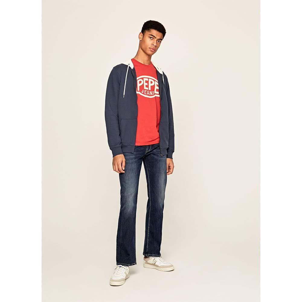 Pepe Jeans Kingston Zip Jeans - Classic 28 Denim Pants for Men | Comfortable Slim Fit Stretch Jeans for Casual Wear & Everyday Outfits