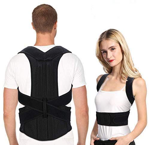 Adjustable Posture Corrector Back Brace for Men & Women - Lumbar Support Belt for Slouching, Hunching & Upper Back Pain Relief - Improves Thoracic Kyphosis & Bad Posture - Ideal for Office Work, Driving & Daily Activities