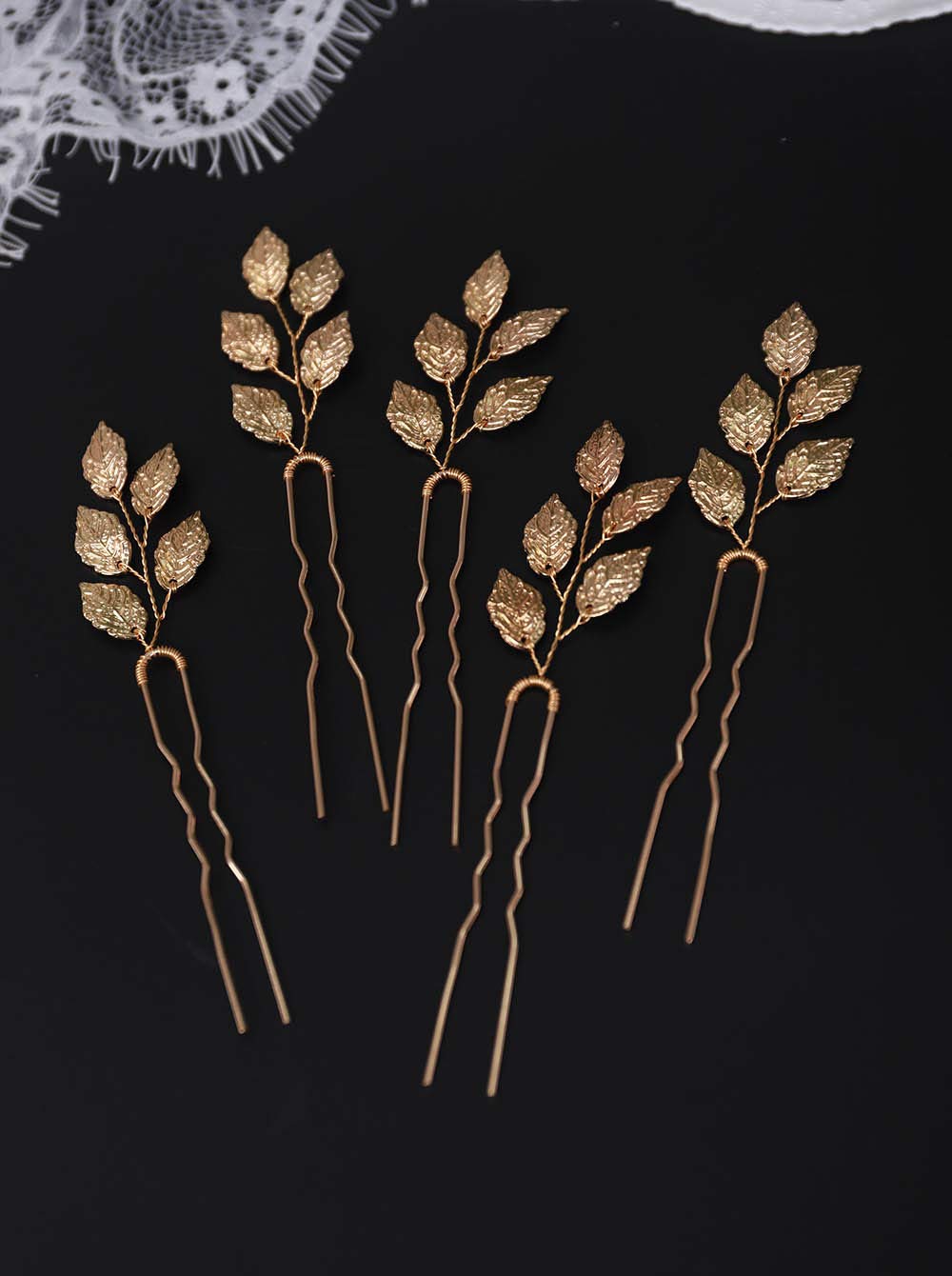 Gold Hair Pins 5PCS - Bridal Hair Accessories for Wedding & Parties