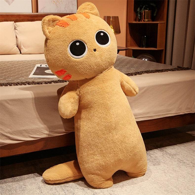 Fluffy Kawaii Cat Stuffed Animal Plush Toy - Adorable Mochi Cat Plushie for Kids, Girls & Boys | Perfect for Cuddling, Gifts & Room Decor