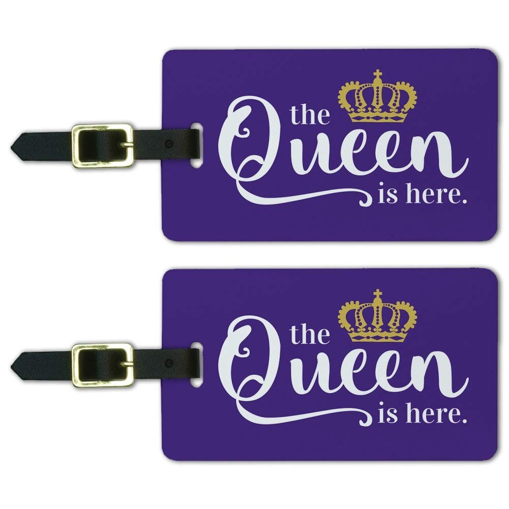 Royal Crown Luggage ID Tags - Set of 2 Personalized Carry-On Cards for Travel Accessories | Perfect for Suitcases, Backpacks & Business Trips