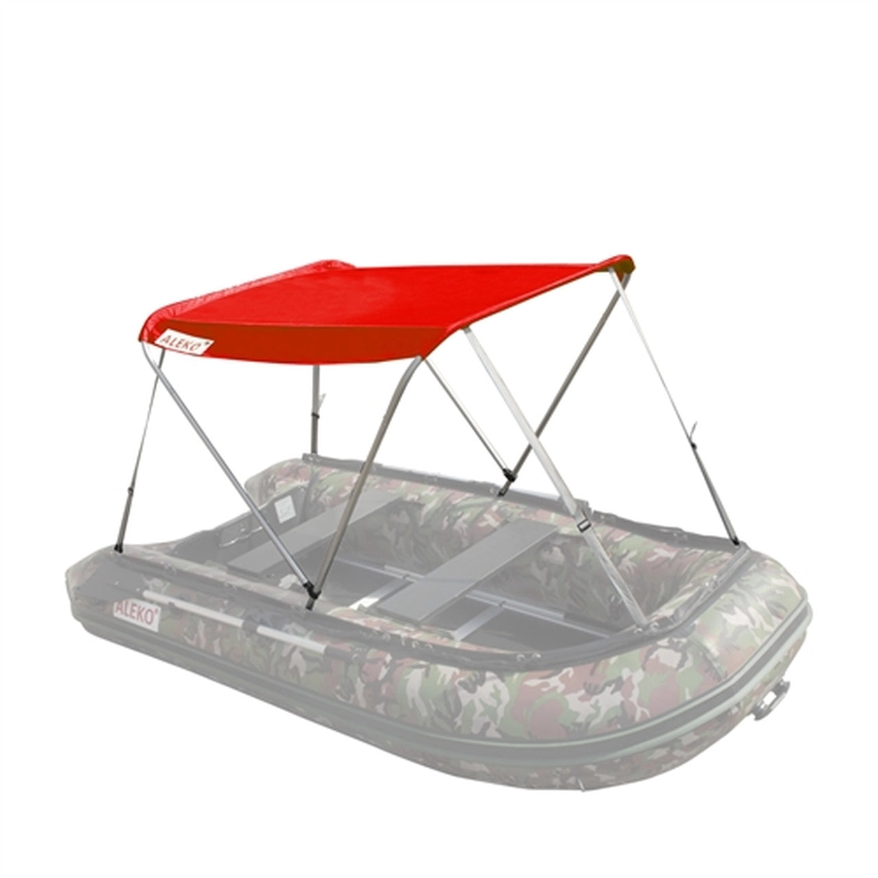 ALEKO 8.5ft Red Boat Canopy Tent for Inflatable Boats - Summer Sun Protection for Fishing, Camping & Water Sports