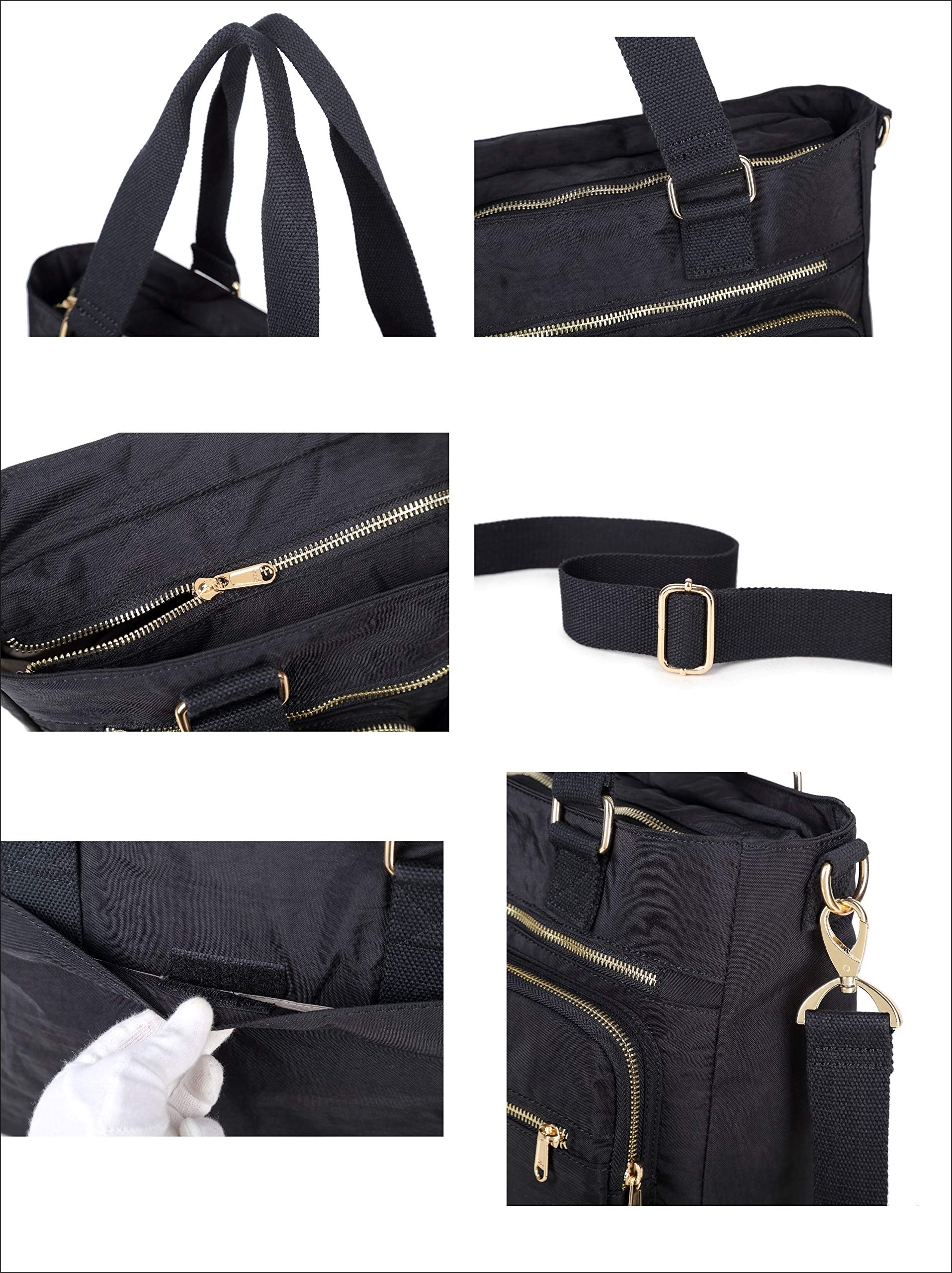Crest Design Nylon Laptop Shoulder Bag for Women - Lightweight Tote Organizer for Work, Travel, School, Teacher & Nurse - Perfect for Daily Commute, Office & Business Trips
