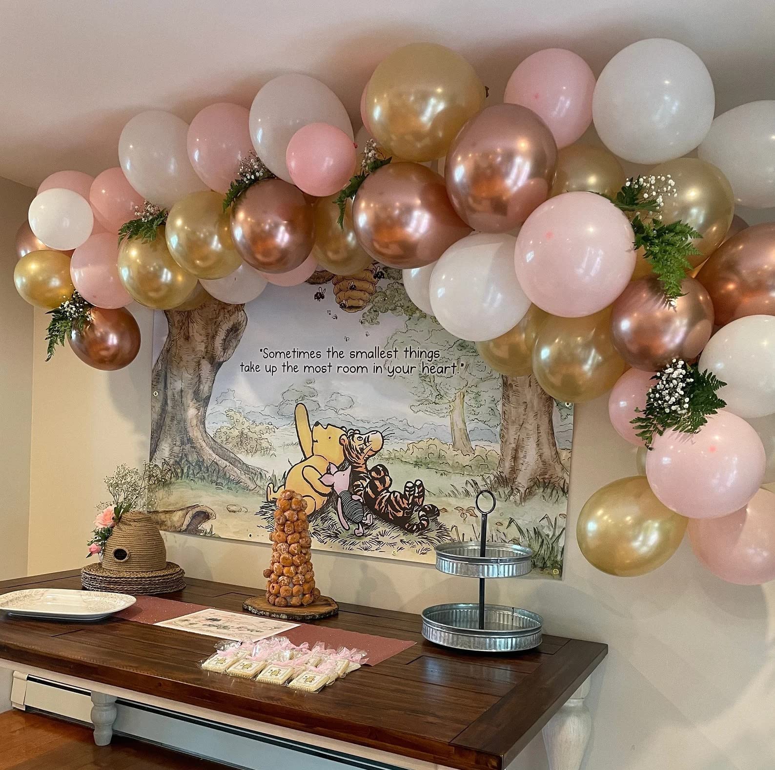 Winnie the Pooh Quotes Backdrop - 57 x 37 Inch Baby Shower Decor, Bear & Bee Birthday Party Supplies | Perfect for Nursery, Gender Reveal & 1st Birthday Party Decorations