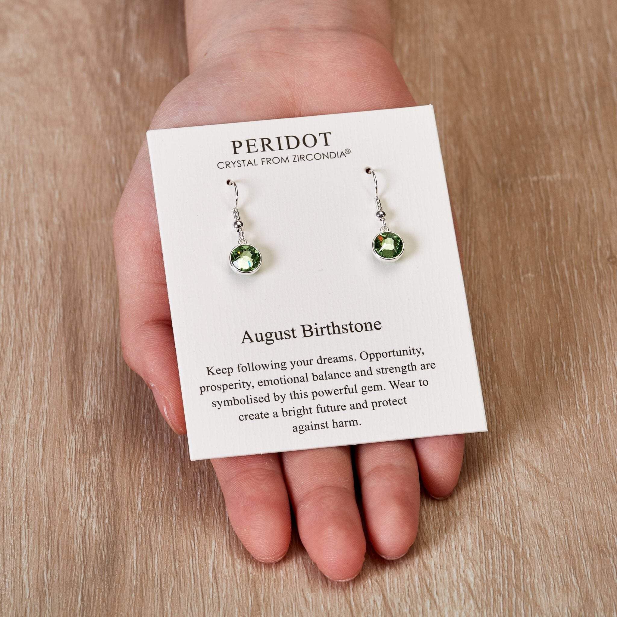 Peridot Zirconia Drop Earrings - August Birthstone Jewelry for Women