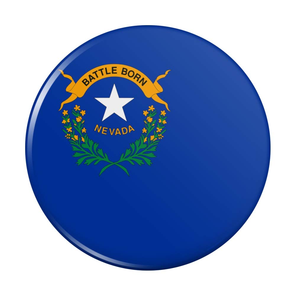 Nevada State Flag Refrigerator Magnet - Strong Kitchen & Locker Decorative Button Magnet for Home, Office, Dorm Room (USA Made)