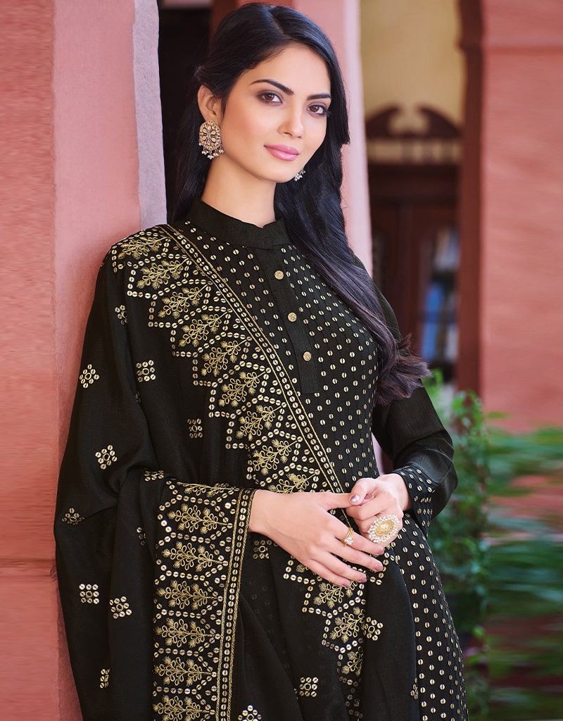 Black Pant Style Suit Faux Georgette - Elegant Women's Office Wear & Evening Outfit for Professional and Formal Occasions