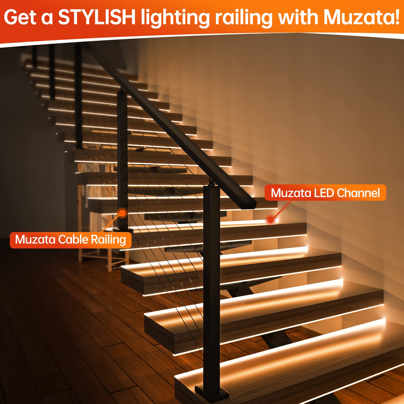 Muzata 10-Pack 3.3FT/1M Black LED Channel System with Smoky Black Cover - Aluminum V-Shape Extrusion Profile for LED Strip Lights (V1SW BB 1M) - Perfect for Under Cabinet, Cove, and Accent Lighting