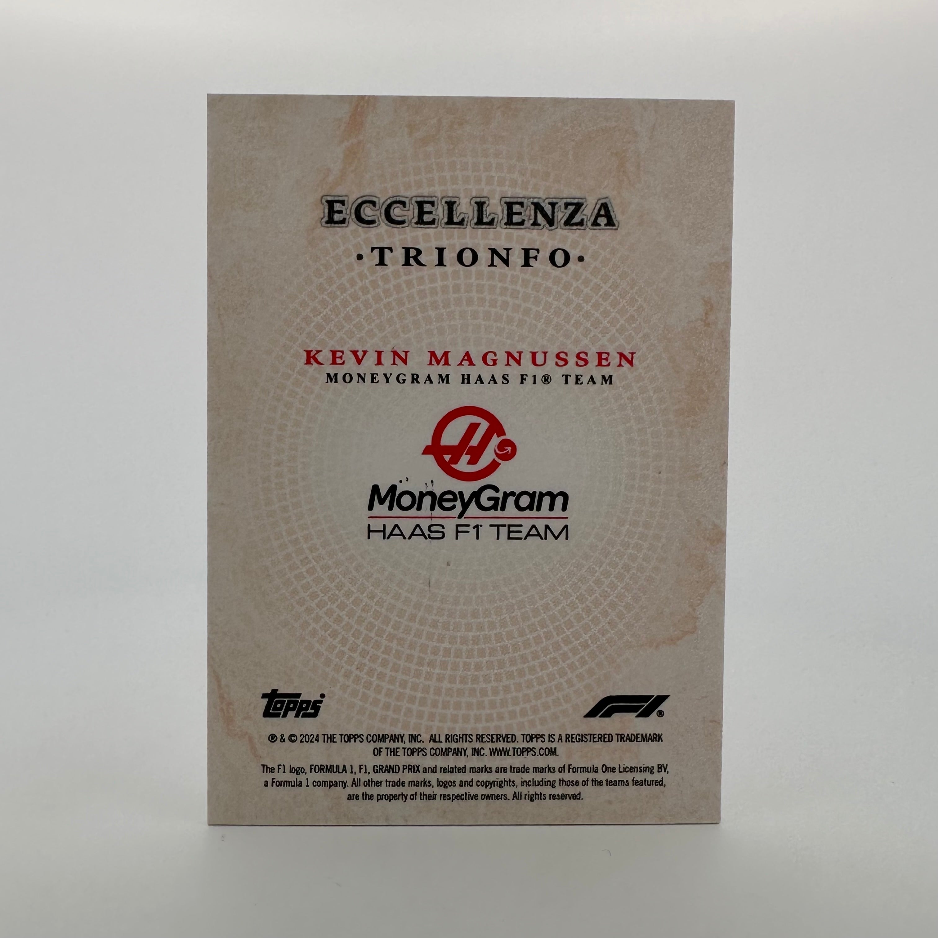 Kevin Magnussen 2024 Topps Eccellenza F1 Trionfo Orange Racing Card - Perfect for F1 Collectors and Motorsport Fans