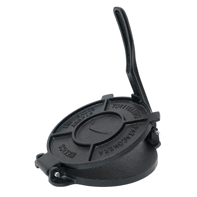 8 Inch Cast Iron Tortilla Press - Heavy Duty Tortilla Maker for Flour & Corn - Perfect for Homemade Tortillas, Quesadillas & Empanadas - Ideal for Mexican Cooking & Latin Cuisine (SA080)