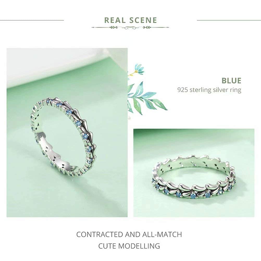 S925 Sterling Silver Stackable Wheat Wave & Clear Cubic Zirconia Ring for Women - Elegant Midi Ring for Layering, Stacking, and Everyday Wear - Perfect for Casual, Office, and Special Occasions