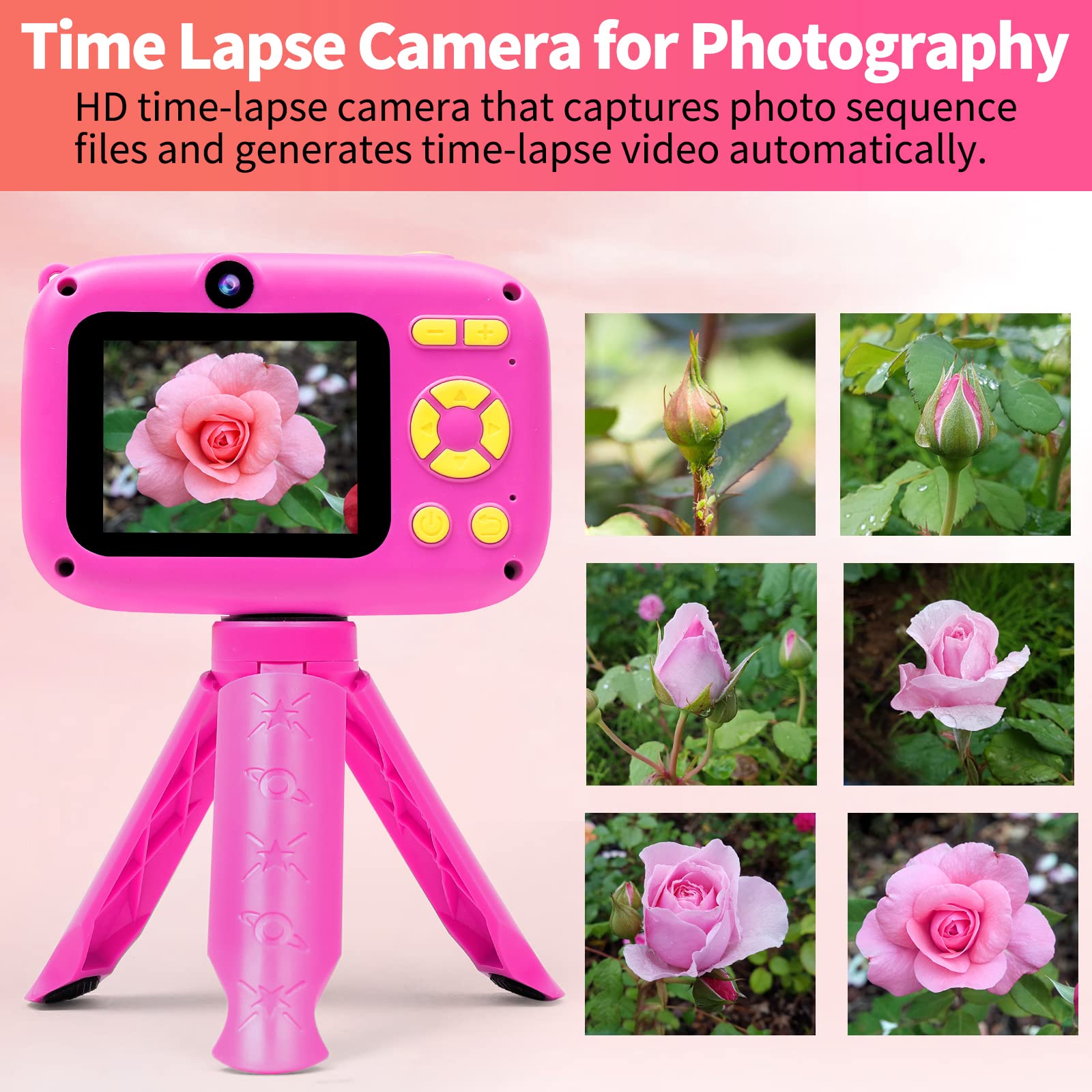 **40MP Kids Digital Camera with Time-Lapse & 1080P HD Video - Dual Selfie Camera for Girls & Boys Ages 3-12 - Includes 32GB SD Card & Reader - Perfect Christmas & Birthday Gift for Photography Fun, Travel & Family Moments**
