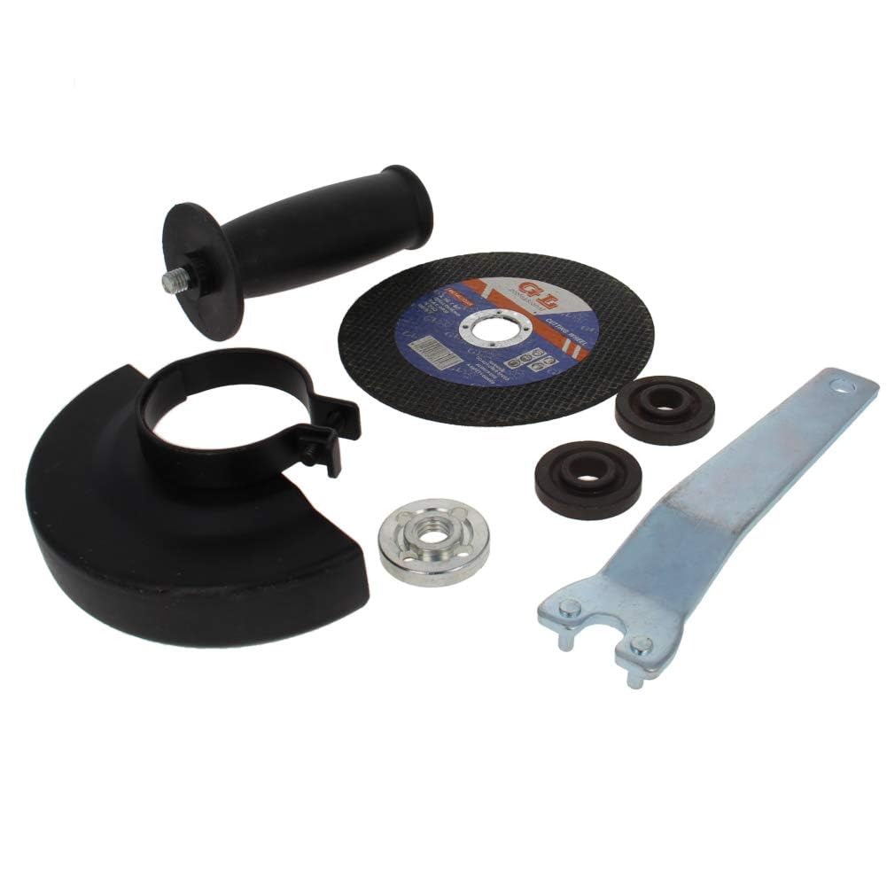**Auniwaig Angle Grinder Accessories Kit – Metal Guard Cover, Flange Lock Nut, Wrench, Handle & Sanding Disc – Perfect for Cutting, Grinding & Polishing Metal, Wood & Concrete**