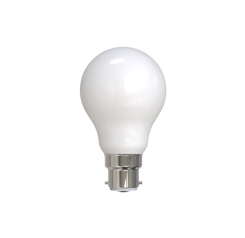 9W B22 A60 Warm White Opal Dimmable LED Light Bulb - Energy Efficient, Soft Glow for Bedroom, Living Room & Office Lighting