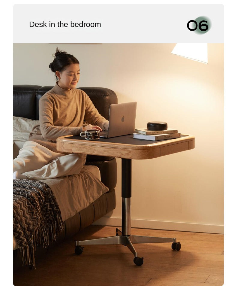 Solid Oak Lift-Top Coffee Table with Storage - Modern Square Movable Design for Living Room, Home Office & Small Spaces