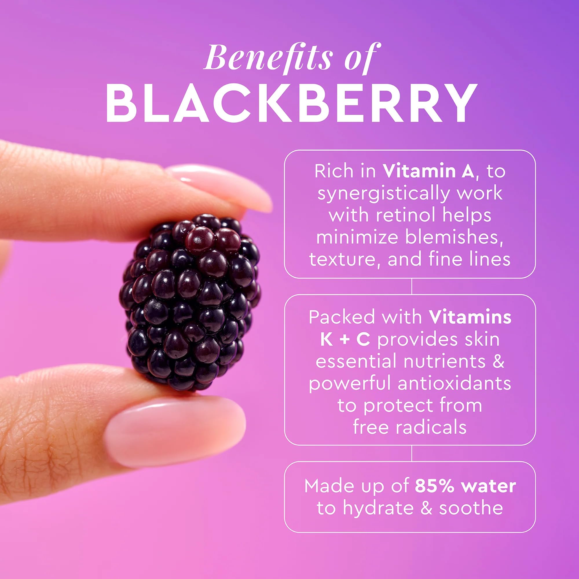 Glow Recipe Gentle Blackberry Retinol Night Serum - Anti-Aging Korean Face Serum for Sensitive Skin | Hydrating Triple Retinoids & Glycerin Formula to Reduce Wrinkles, Smooth Skin Texture & Clarify Blemishes | 30ml Night Repair Treatment for Youthful Glow | Perfect for Evening Skincare Routine & Anti-Aging Regimen