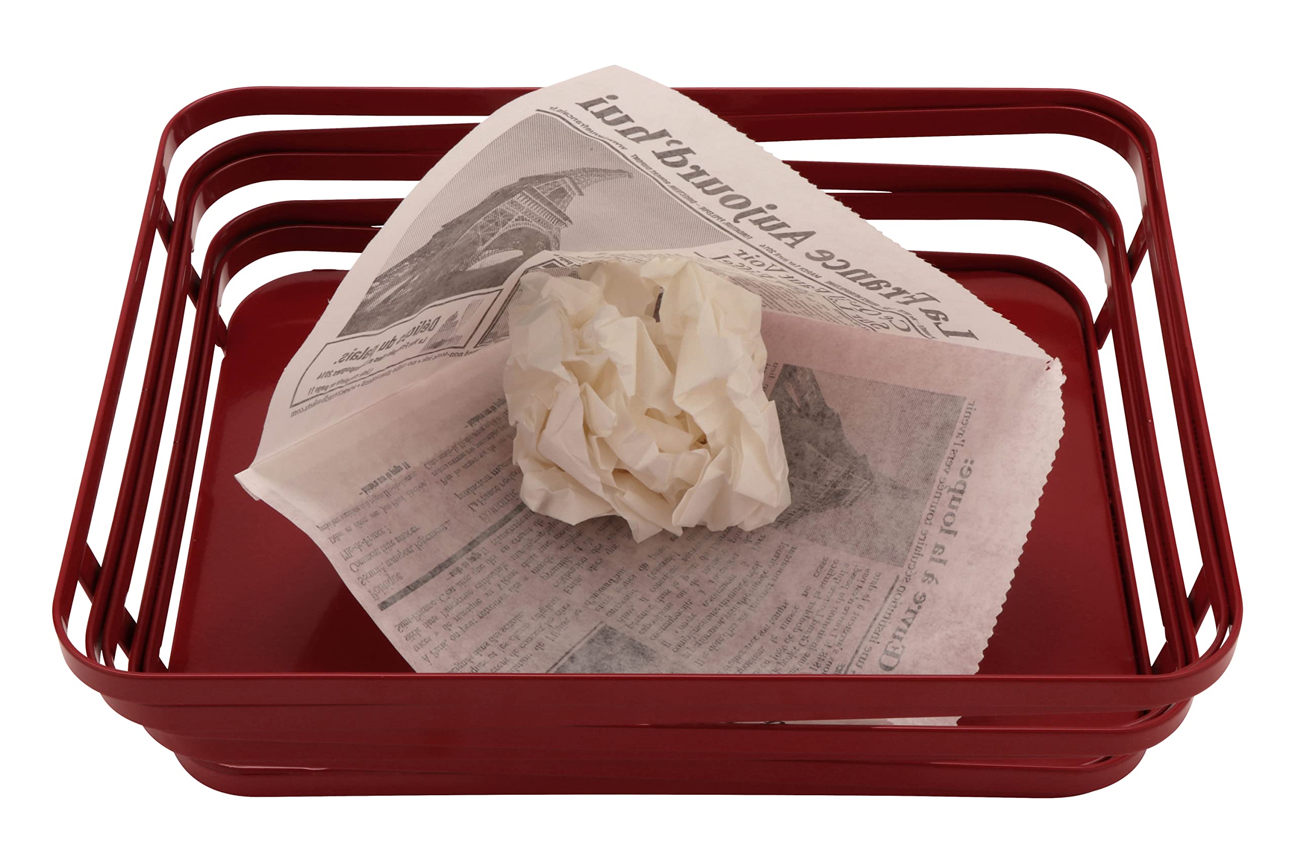 G.E.T. 4-T3050 White Newspaper Print Cone Basket Liners - 2000 Pack Food Safe Deli Wrap Tissue Papers for Bakery, Sandwich & Party Food Display