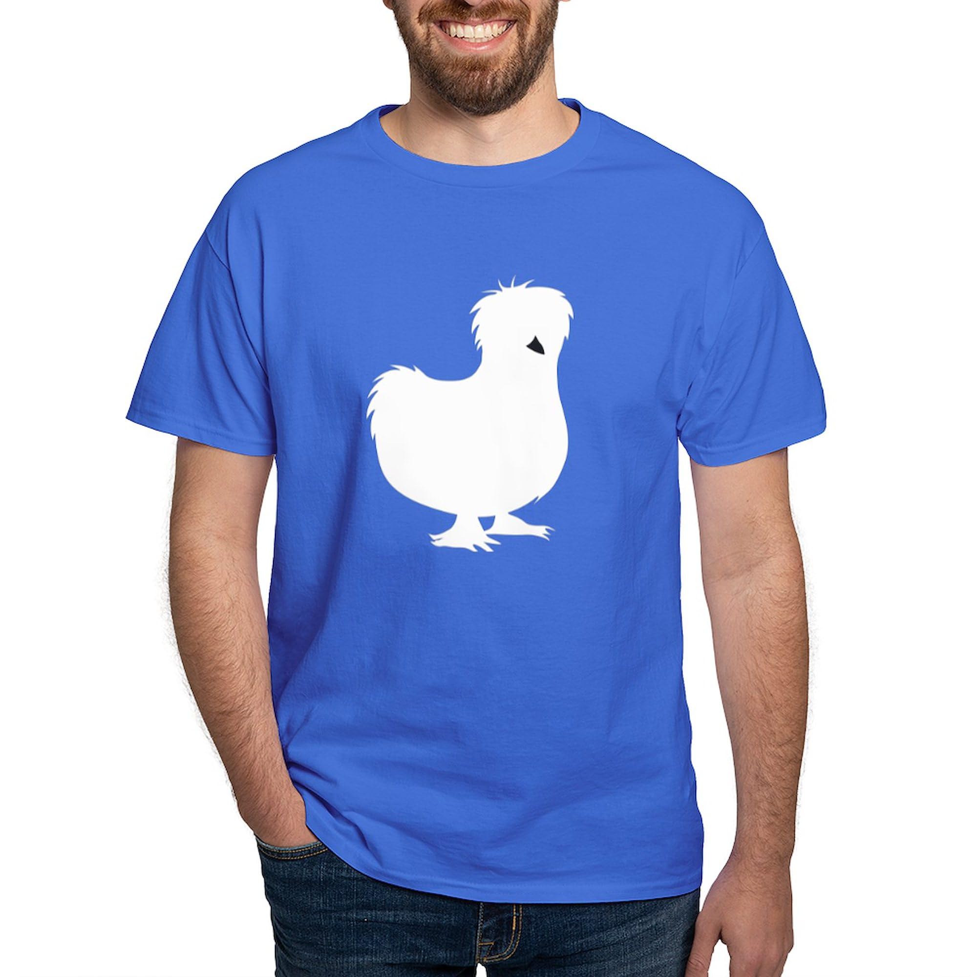 Silkie Chicken Graphic T-Shirt for Men - 100% Cotton Classic Dark Tee | Casual Wear, Gift for Poultry Lovers, Funny Chicken Shirt