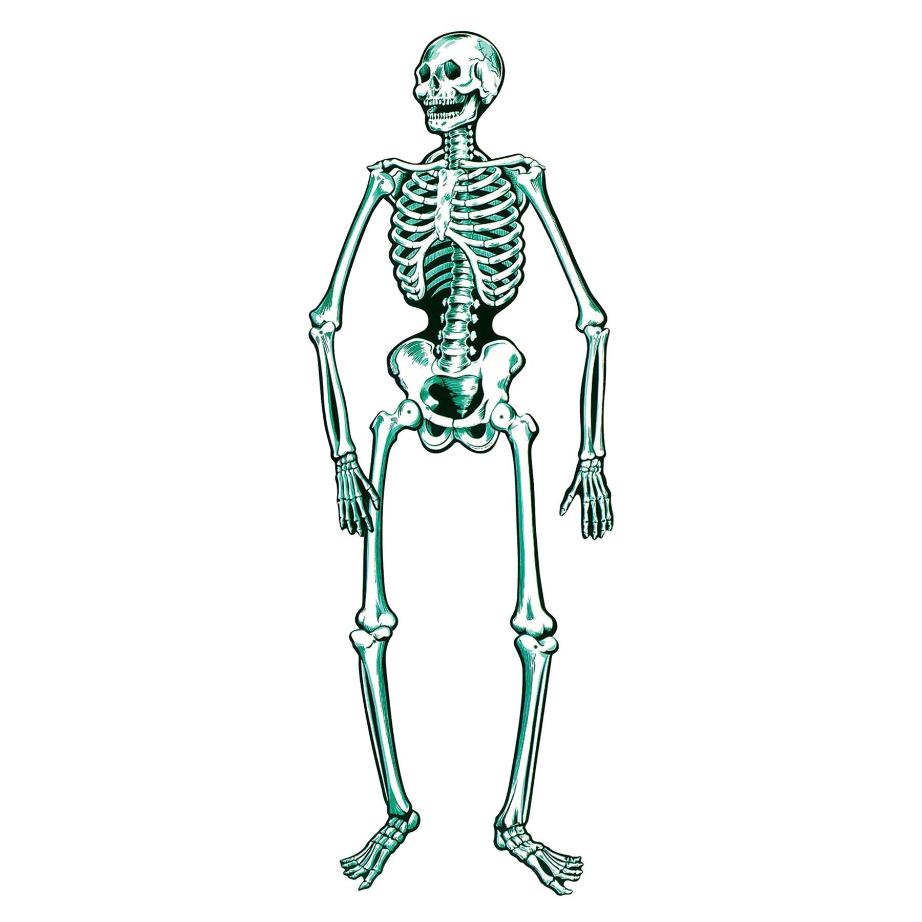 12 Pack Beistle Halloween Jointed Skeleton Decorations - Blue and White Hanging Skeletons for Spooky Party, Haunted House & Outdoor Decor