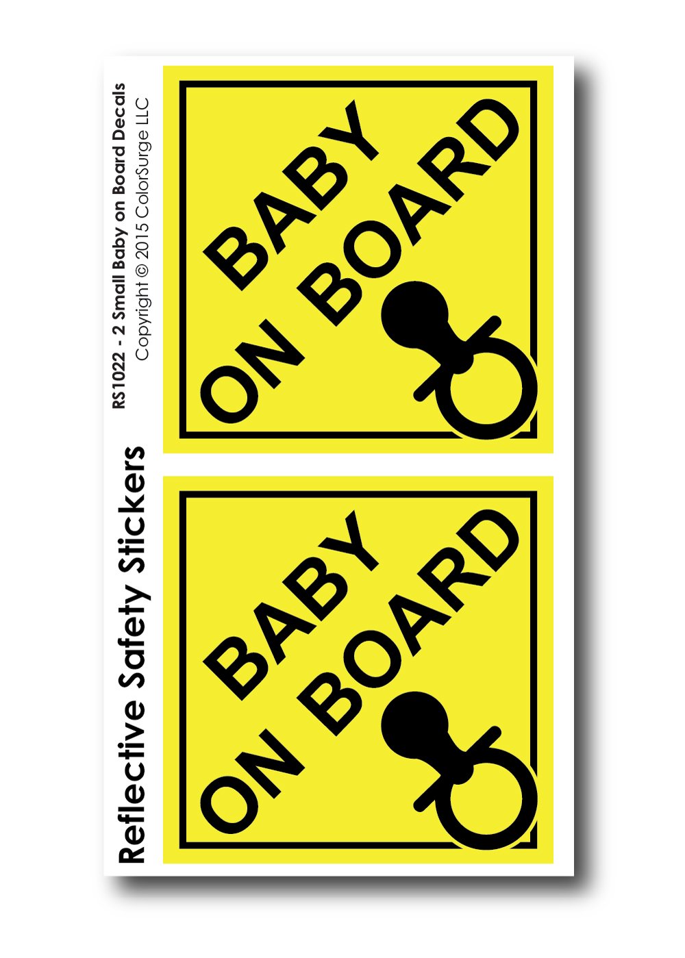 Baby on Board Reflective Car Decals (2-Pack) - High Visibility Safety Stickers for Child Safety, Car Windows & Rearview Mirrors