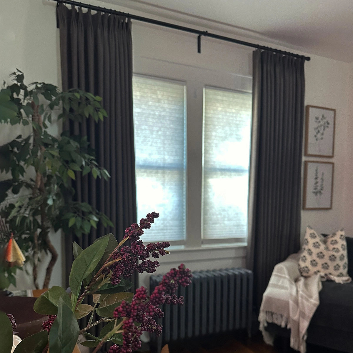 Pinch Pleated Blackout Curtains - 100% Linen Fabric for Modern Home Decor | Noise Reducing & Thermal Insulated Window Drapes for Bedroom & Living Room