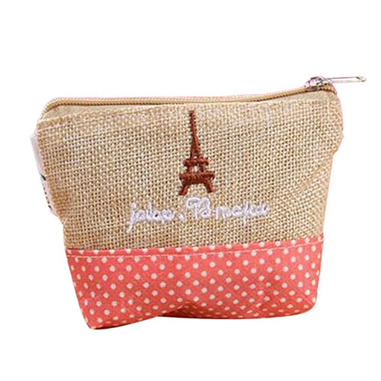 Vintage Coin Purse - Retro Cotton Zipper Closure Mini Wallet for Women & Men | Small Money Bag Organizer for Coins, Cash, Cards | Perfect for Travel, Shopping & Everyday Use