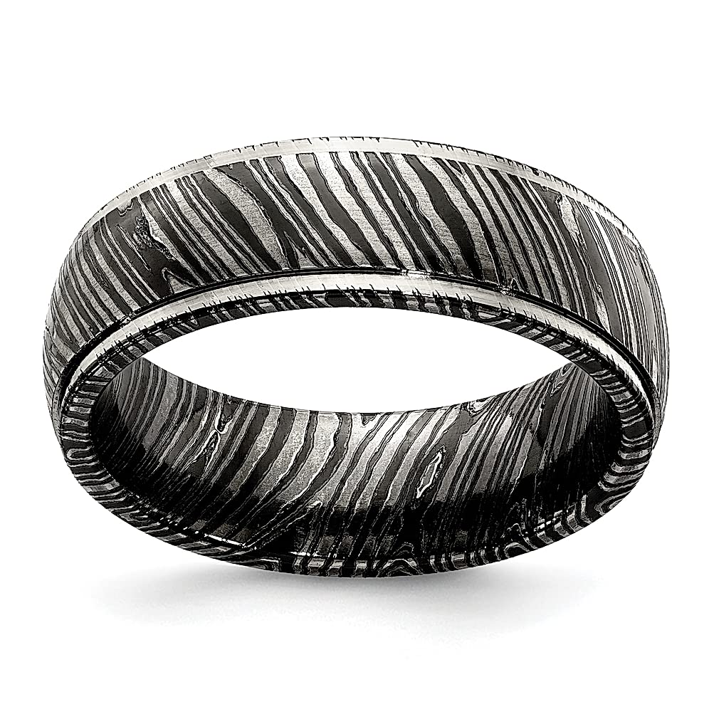 ICE CARATS Edward Mirell Timoku 7mm Domed Step Edge Wedding Band - Classic Men's Tungsten Ring for Grooms, Dads & Gifts - Perfect for Weddings, Anniversaries & Special Occasions