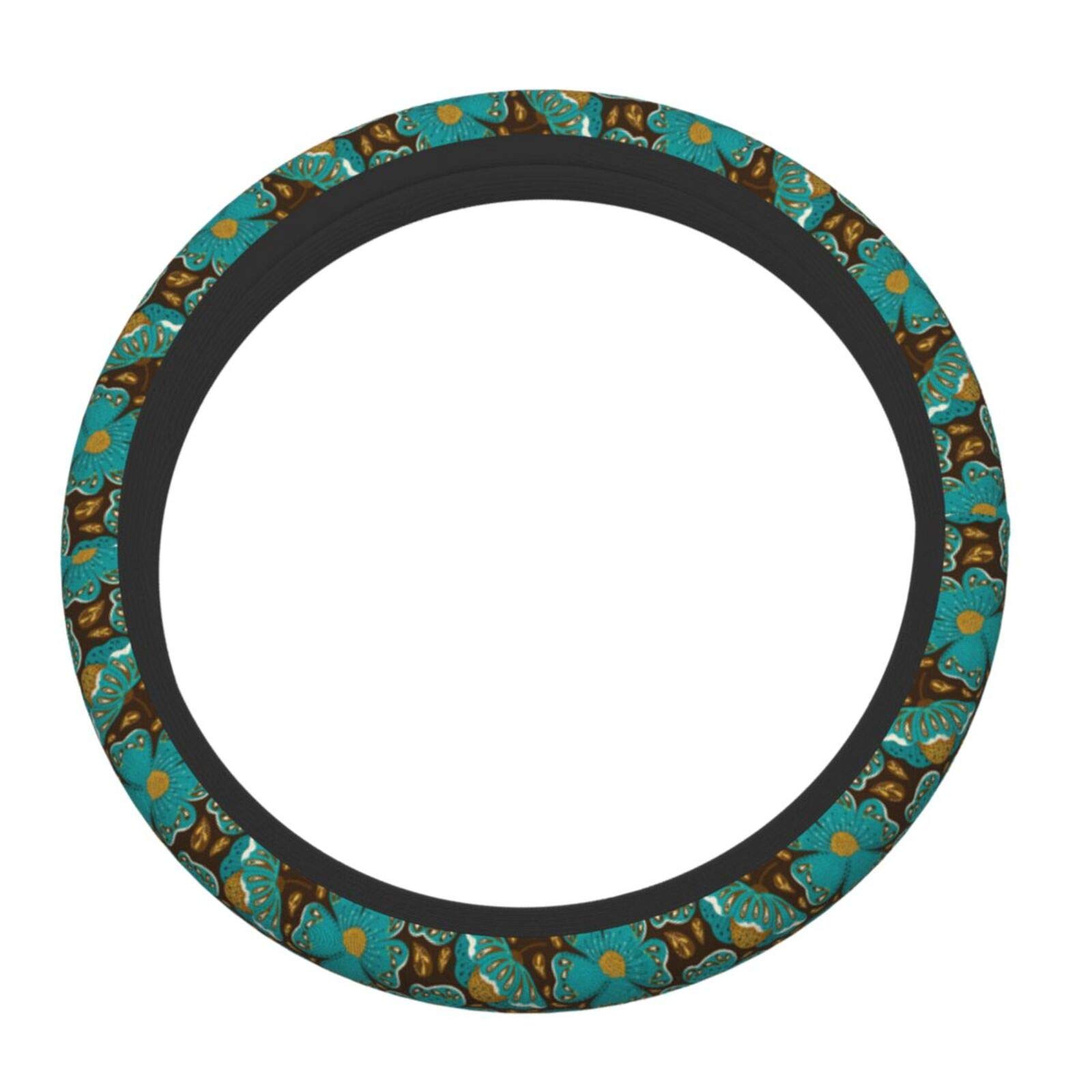 Floral Car Steering Wheel Cover - Universal 15 Inch Non-Slip Auto Accessory for Women & Men | Perfect for Daily Commute & Road Trips