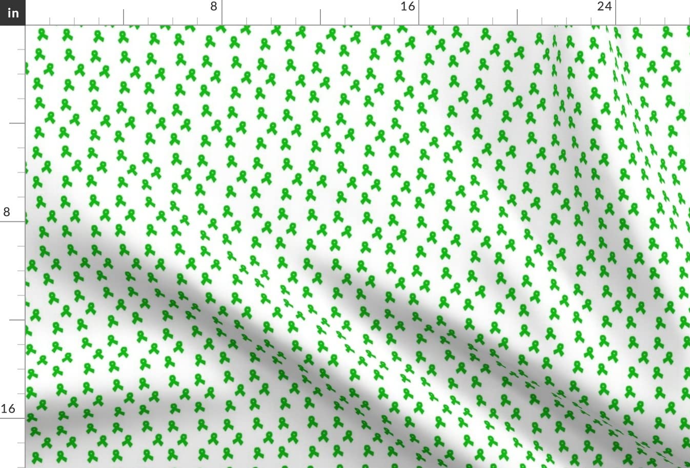 Green Cancer Awareness Printed Minky Fabric Fat Quarter - Soft Plush Material for Sewing Baby Blankets, Quilt Backing & DIY Projects - Perfect for Crafting, Home Decor & Gift Making