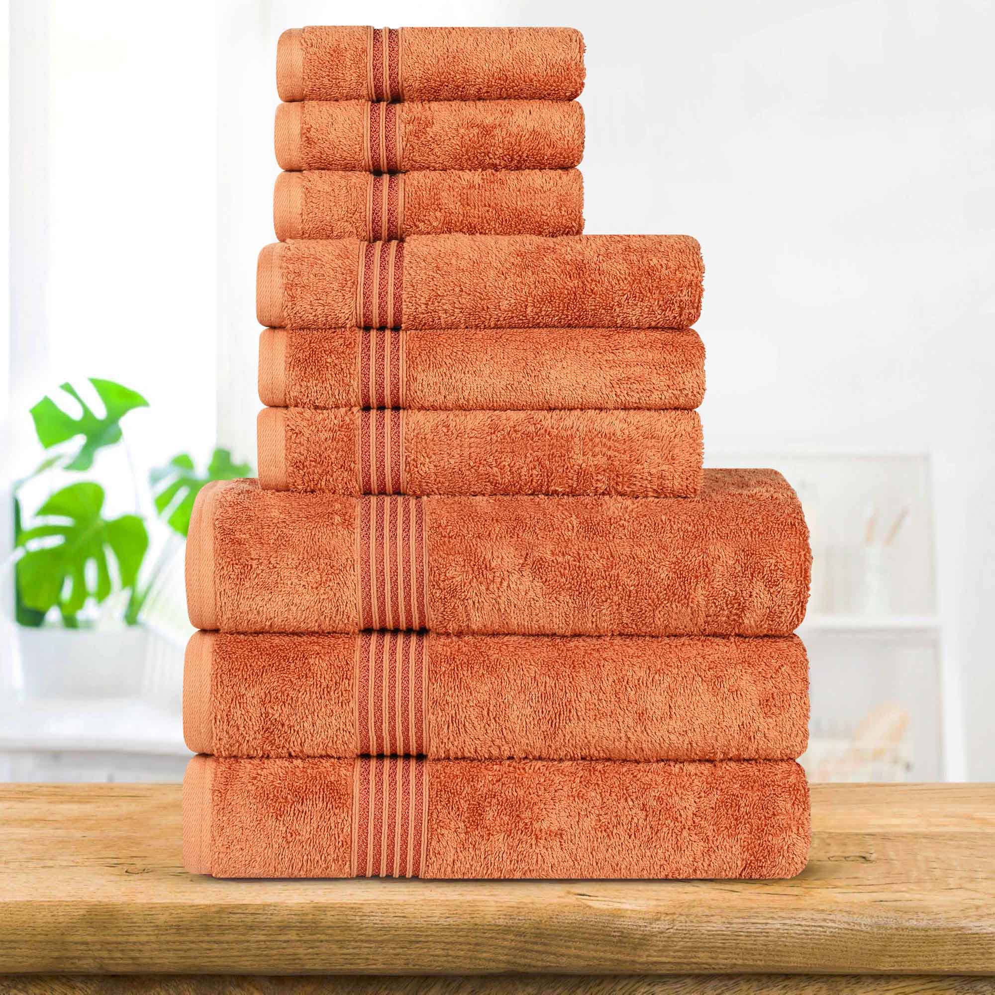 Premium Egyptian Cotton 9-Piece Bath Towel Set - Ultra Soft, Highly Absorbent - Perfect for Spa, Bathroom & Luxury Home Use