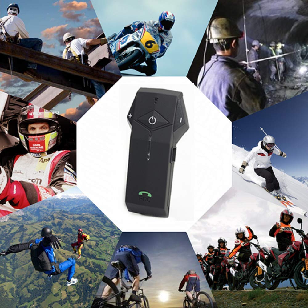 EuroFone Colo-RC Motorcycle Helmet Intercom - 1000M Range IP65 Waterproof Bluetooth Communication System with DSP & CVC Noise Cancellation, FM Radio - 2 Pack for Group Riding and Adventure Tours