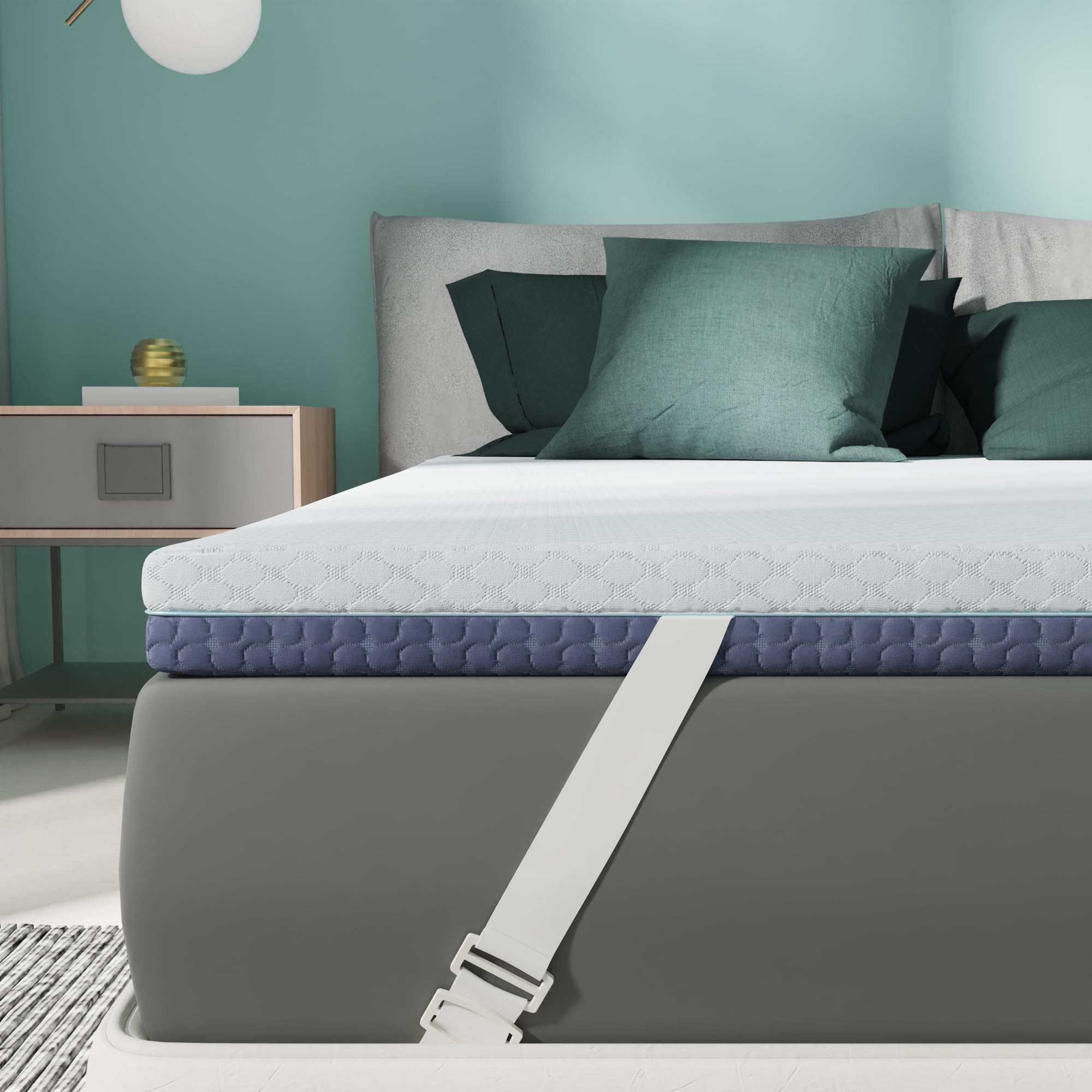 3 Inch Firm Memory Foam Mattress Topper Twin Size - Dual-Sided Soft & Firm Options for Back Pain Relief - 5-Zone Ergonomic Design with Removable Cover - CertiPUR-US Certified - Perfect for Guest Beds, Dorms & Back Support