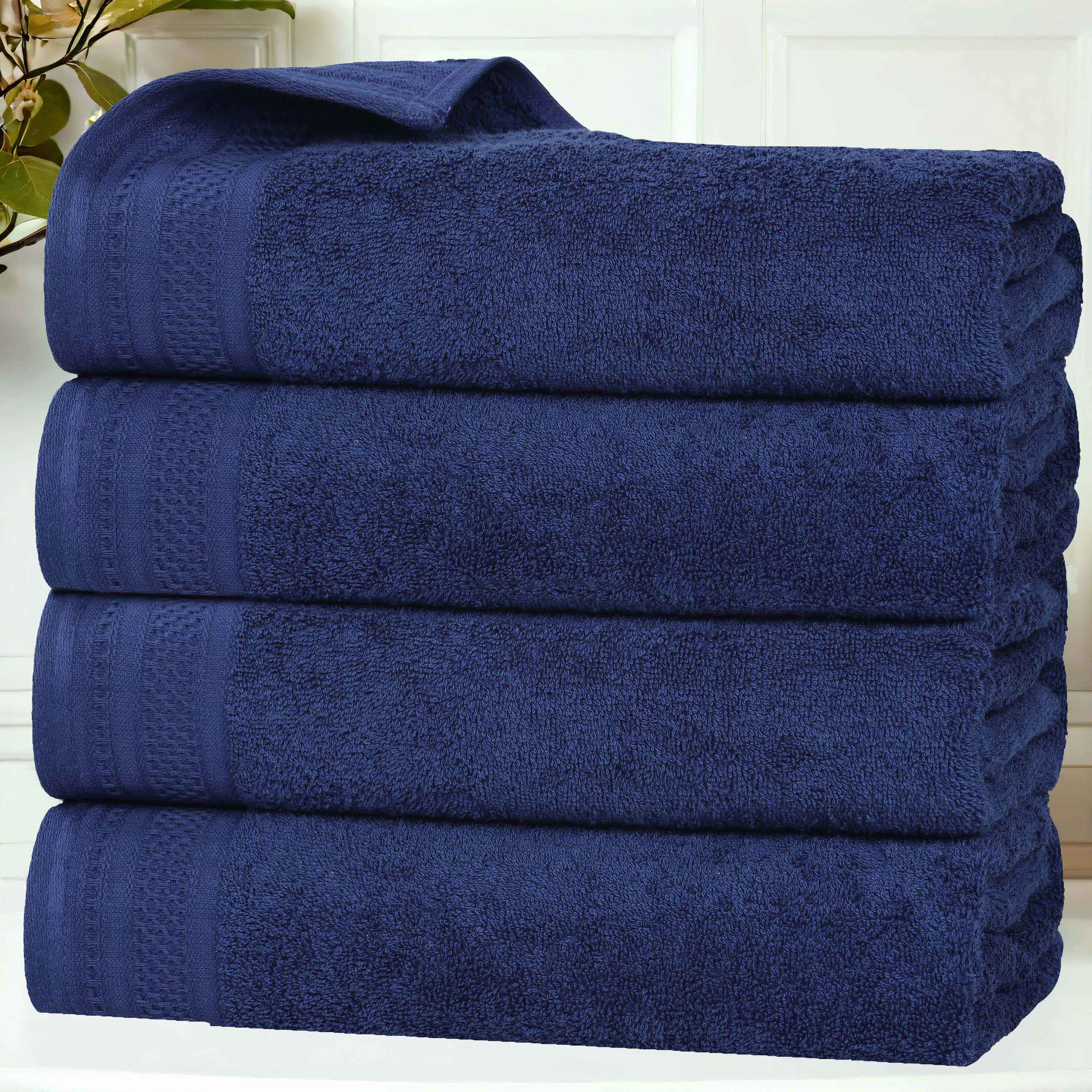 Premium Honeycomb Waffle Weave Cotton Bath Towels Set of 4 - Ultra Soft & Absorbent Luxury Bathroom Towels for Spa, Hotel, and Home Use