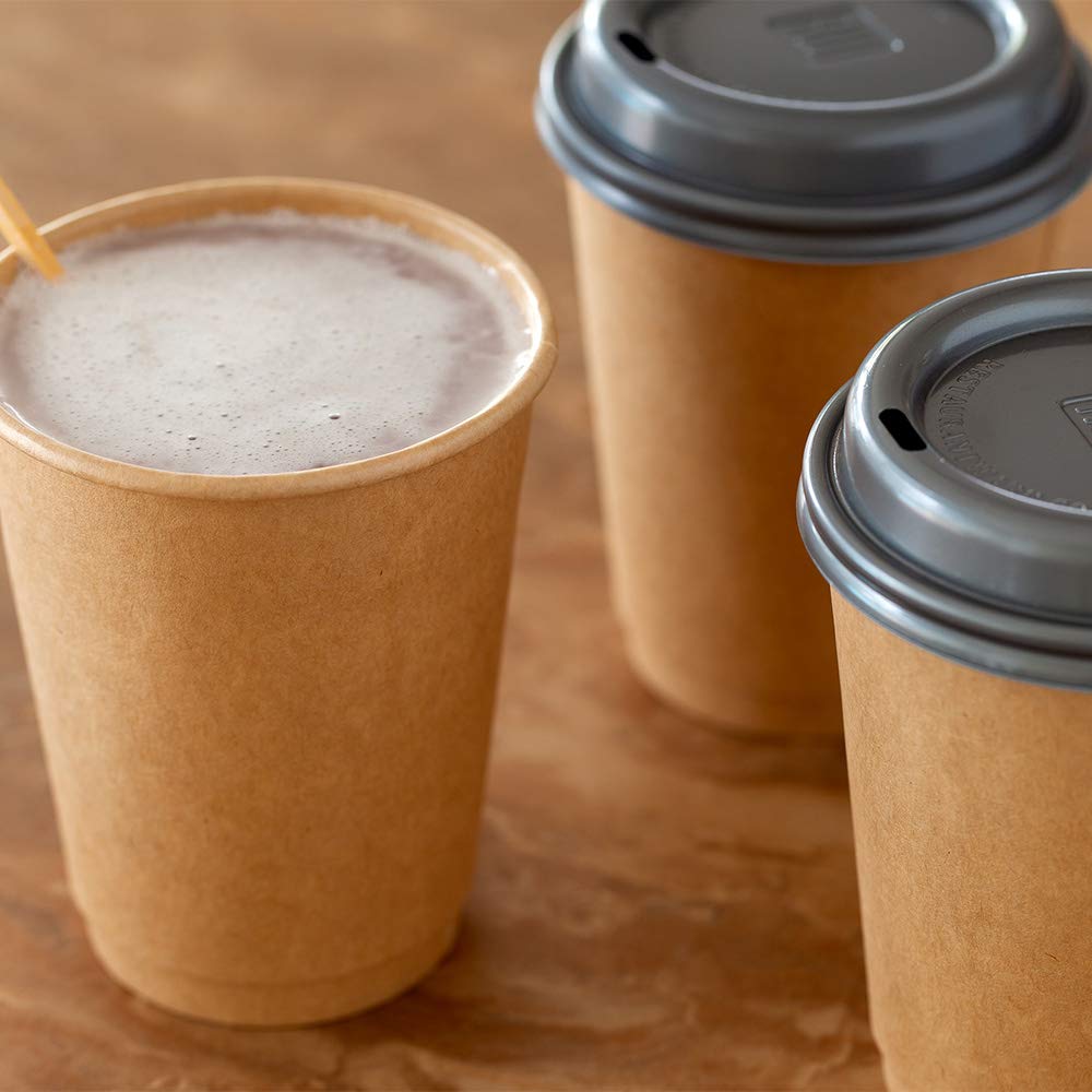 Restaurantware 12oz Disposable Coffee Cups - 500 Pack Double Wall Hot Cups for Coffee, Tea & Hot Chocolate | Kraft Paper Insulated Rippled Design (Lids Sold Separately) - Perfect for Cafes, Offices & Catering Events