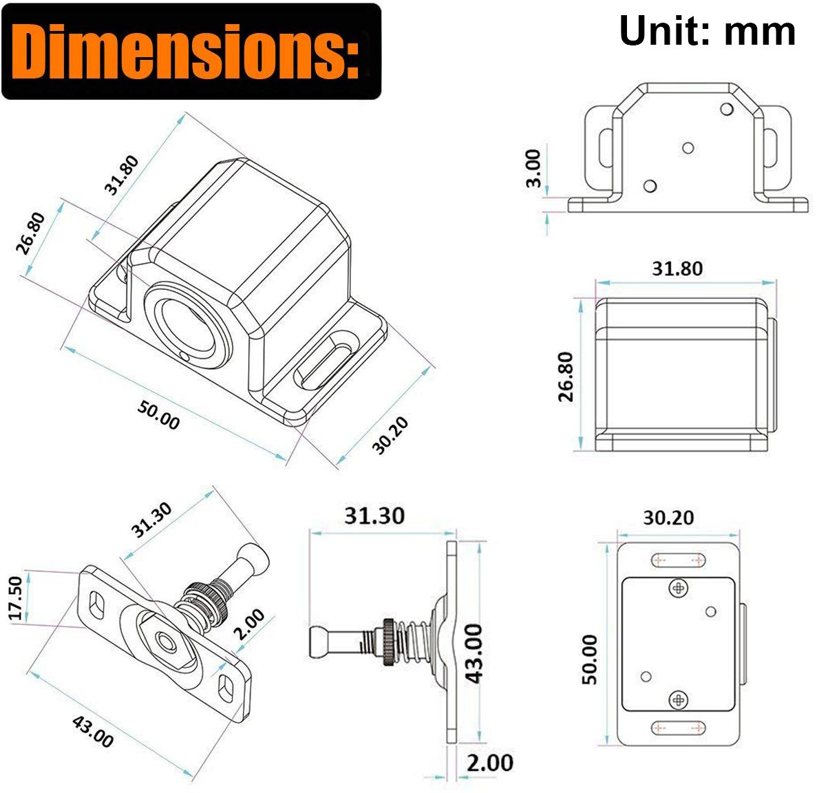 12V DC Metal Fail-Safe Mini Electric Cabinet Lock - Secure File Cabinets, Display Cases & Storage Units | Ideal for Offices, Retail Stores & Home Security Systems