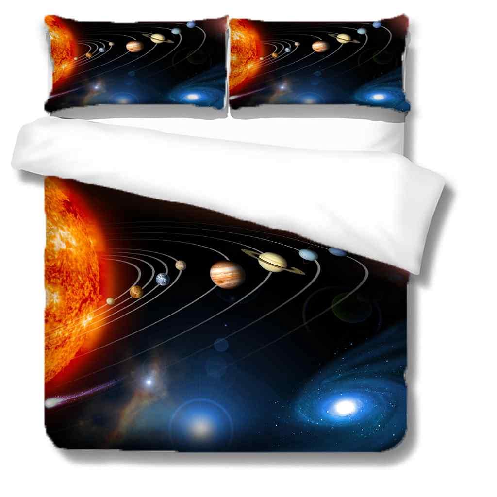 Cosmic Red Fireball Duvet Cover Set Queen Size 90x90 Inches - Soft Microfiber Comforter Cover with Zipper Closure & Corner Ties, Includes 2 Pillow Shams | Modern Bedding for Cozy Nights & Stylish Bedroom Decor