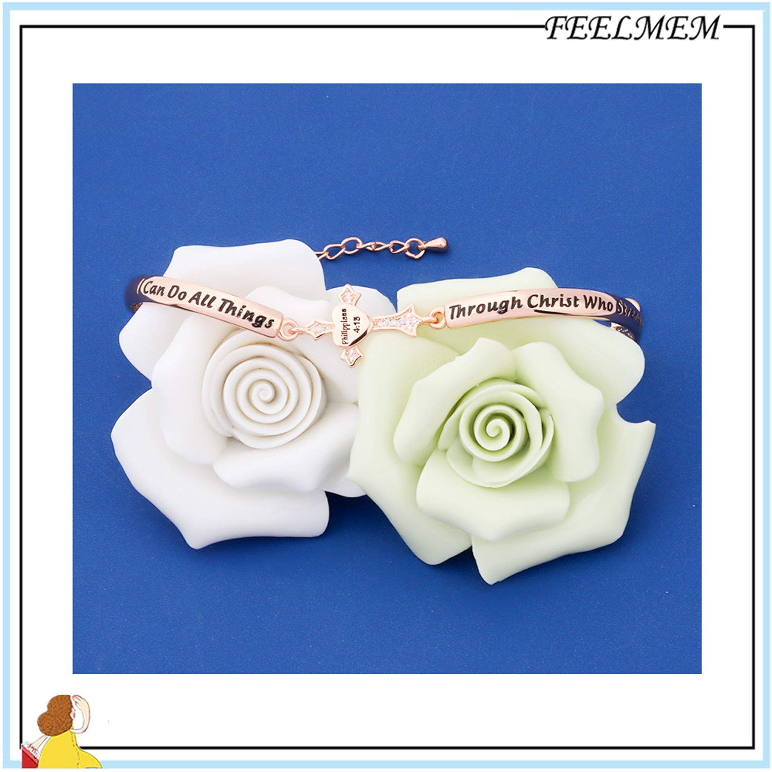 Philippians 4:13 Christian Bracelet - I Can Do All Things Cross Charm for Women | Faith Jewelry & Gifts
