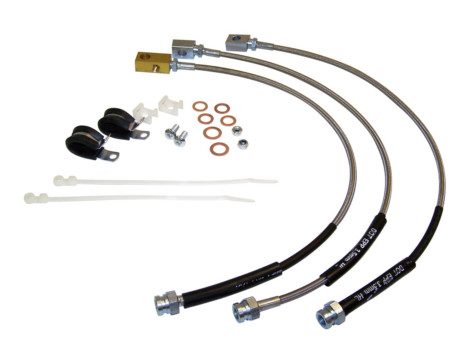 Crown Automotive (7405) Brake Hose Kit - High Performance Replacement for Smooth Braking | Perfect for Trucks, SUVs, and Off-Road Vehicles