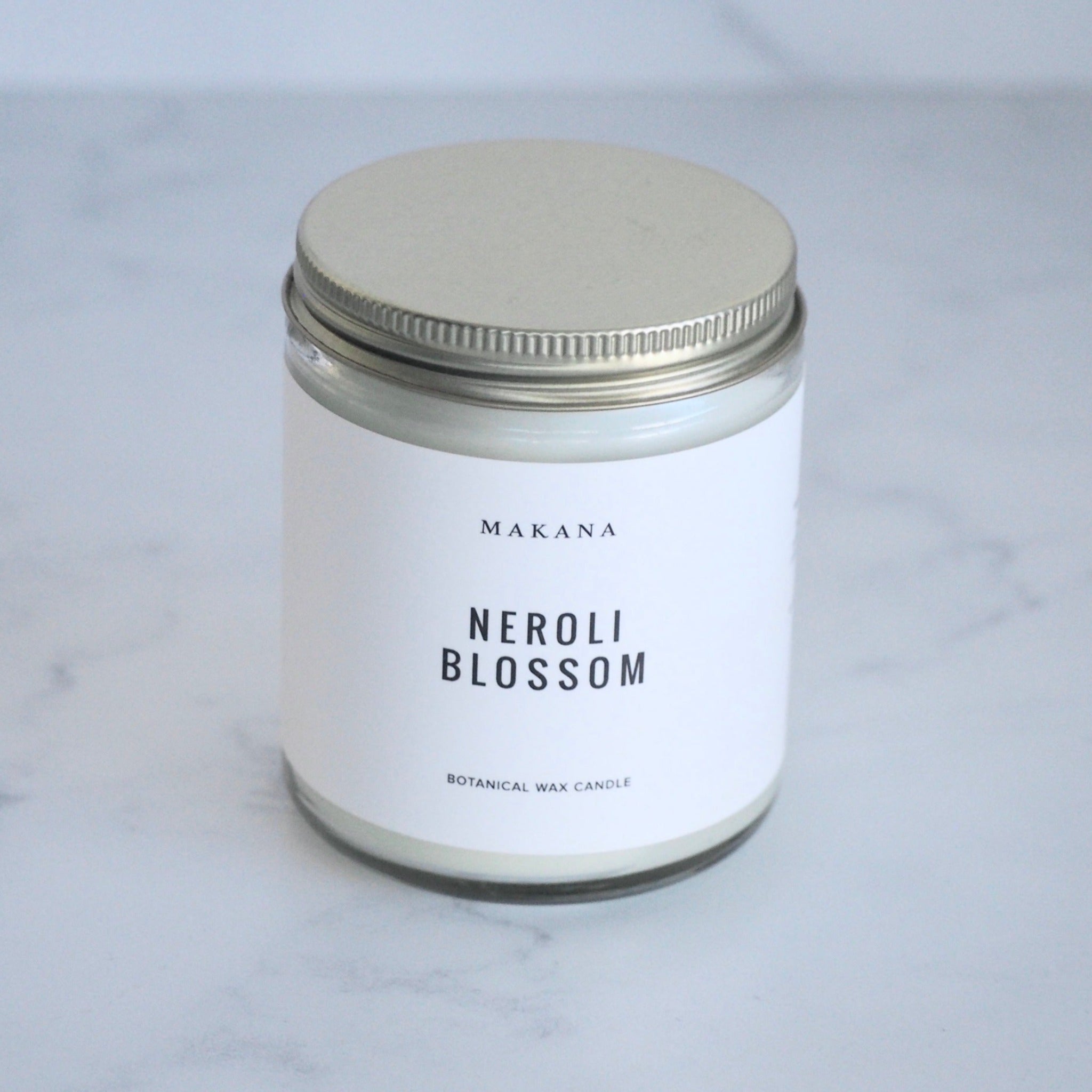 Neroli Blossom Scented Soy Wax Candle in Modern Apothecary Jar - Aromatherapy Home Decor for Relaxation & Stress Relief
