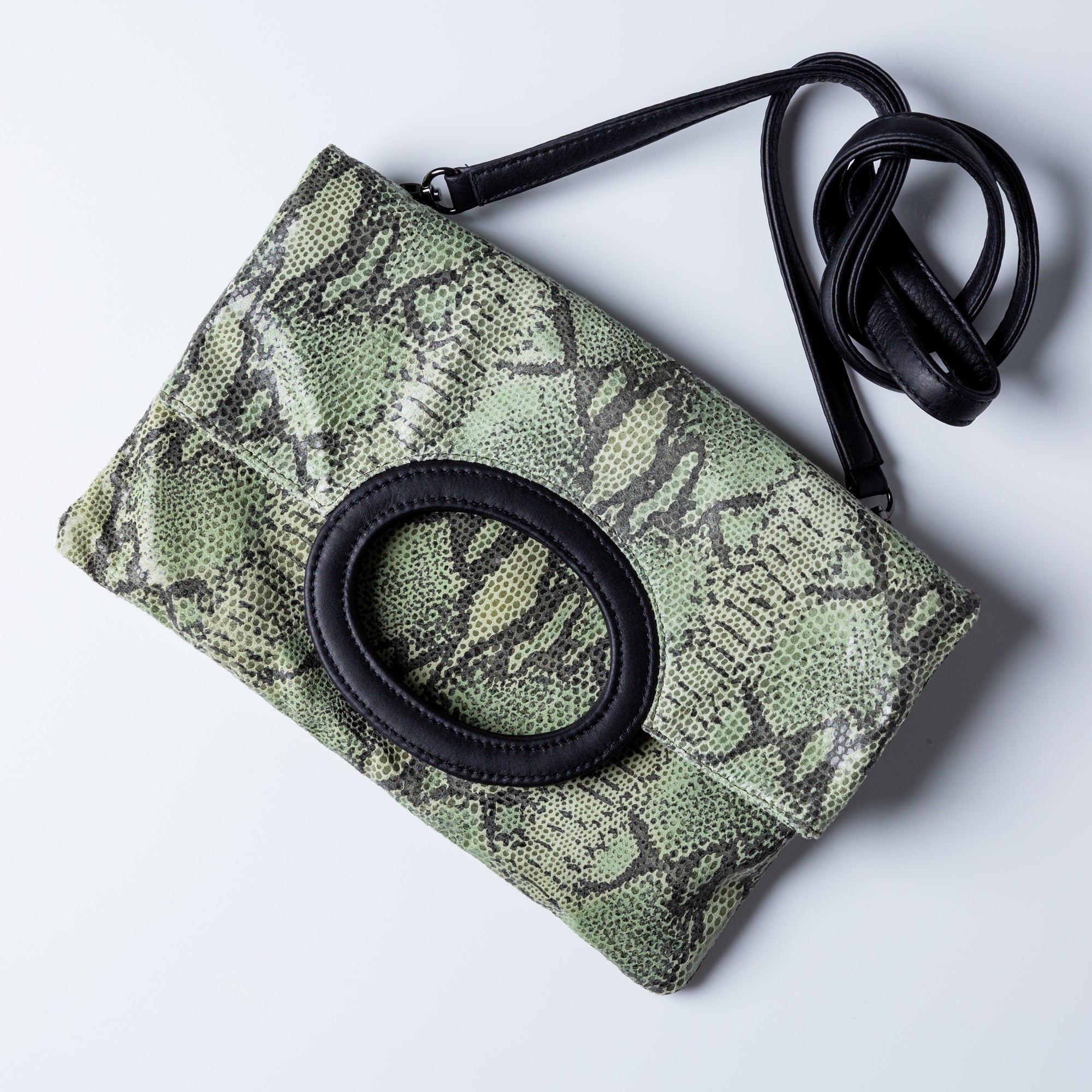 Green Snake Three-Way Clutch Bag - Stylish Handheld, Shoulder & Crossbody Purse for Women | Perfect for Work, Party & Travel Accessories