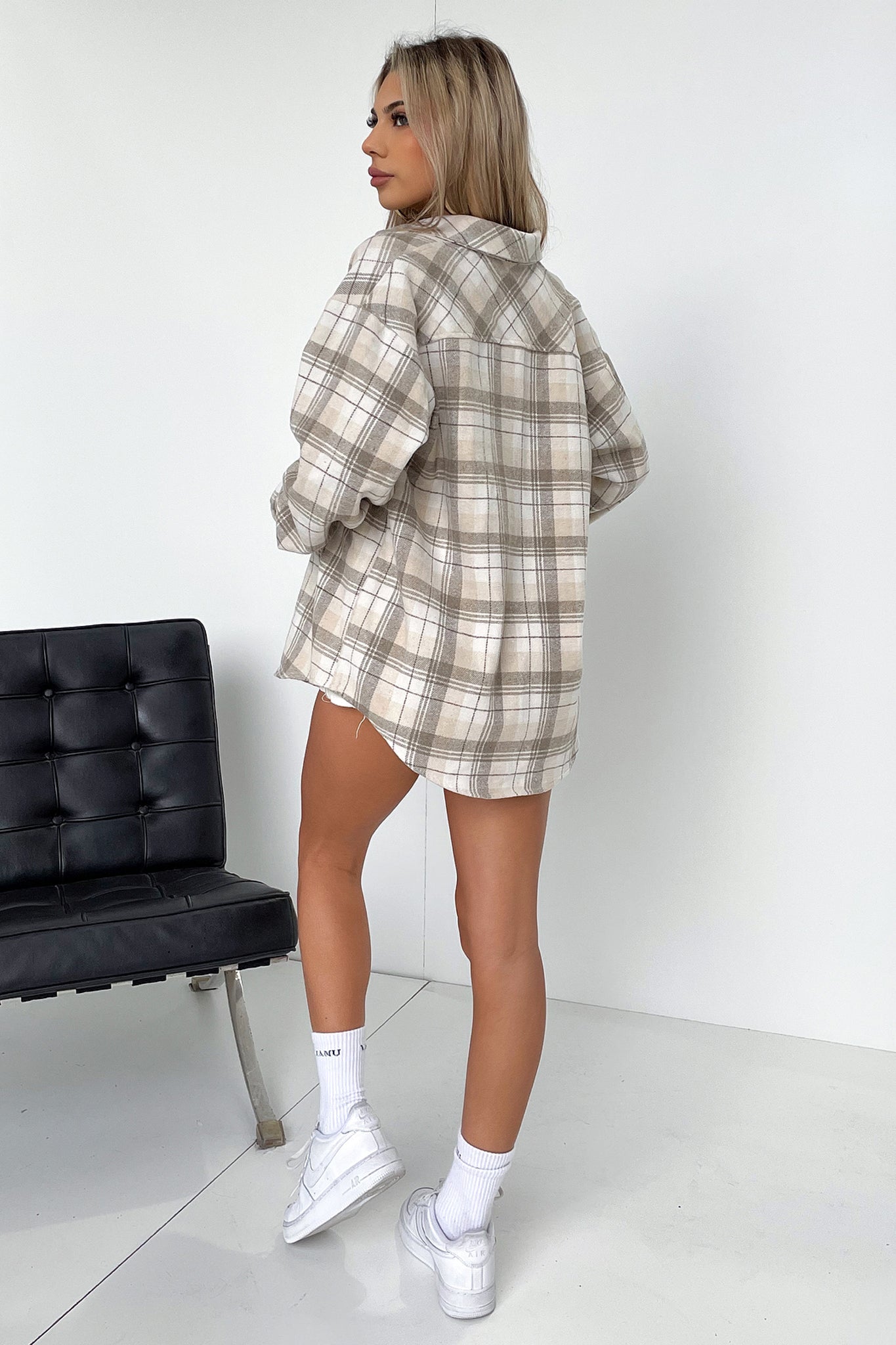 Denver Flannel Shirt for Men - Soft Plaid Button Down Shirt in Beige & Brown | Casual Wear, Outdoor Activities, and Layering