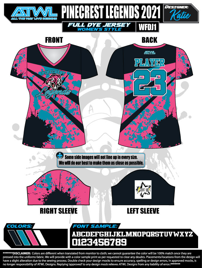 2021 Pinecrest Spring Women's Full Dye Team Jerseys - Breathable & Stylish for Soccer, Basketball & Sports Events