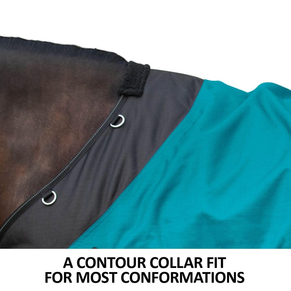 Classic II Surcingle Waterproof Winter Horse Blanket with Contour Collar - 1200D Ripstop Durable Turnout Blanket for Cold Weather Riding, Stable & Outdoor Use