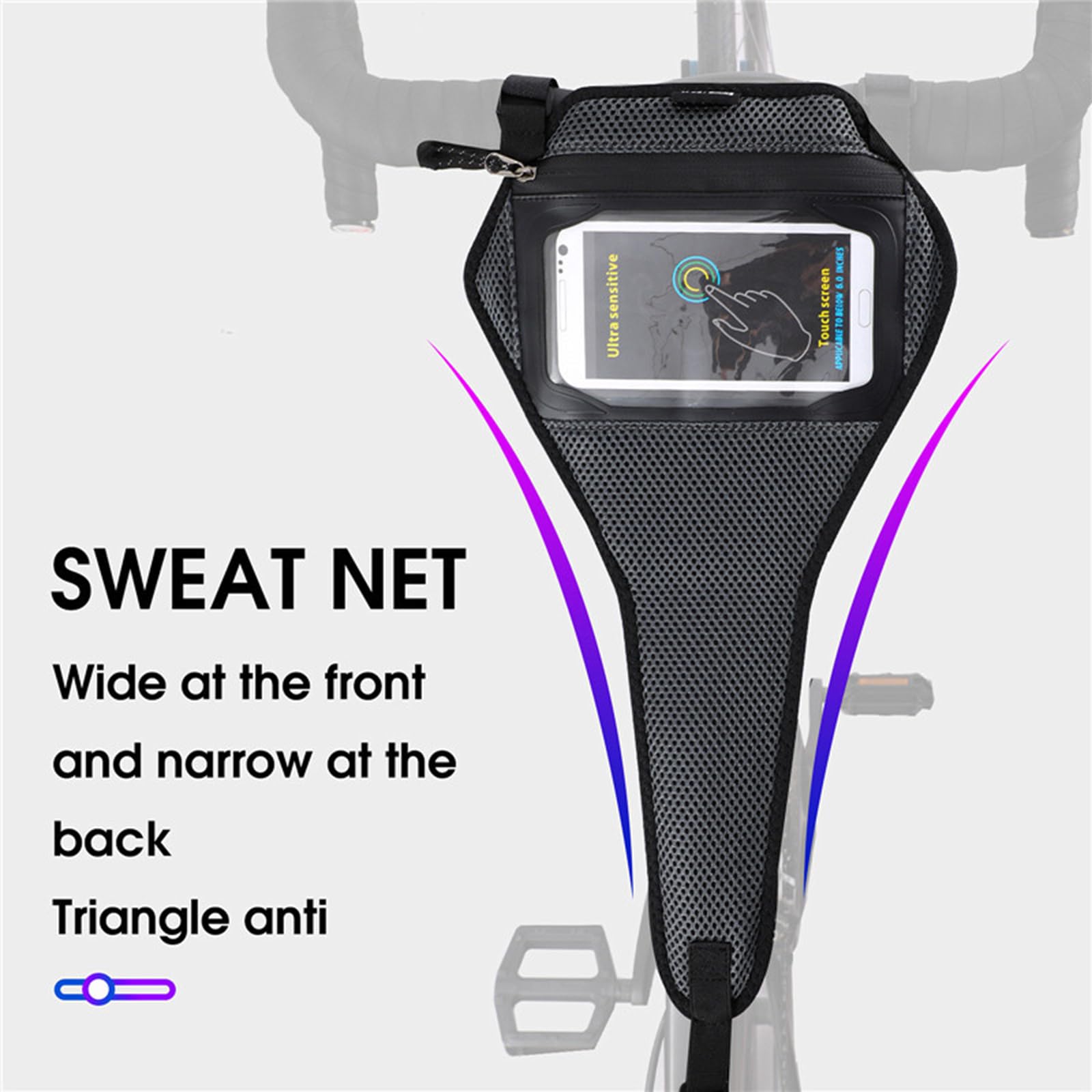 NUEAYMS Bike Sweat Guard - Quick Drying Indoor Cycling Sweat Net for Road Bikes & Trainers - Frame Protector Cover & Towel - Perfect for Indoor Training, Spin Classes & Home Gym Workouts